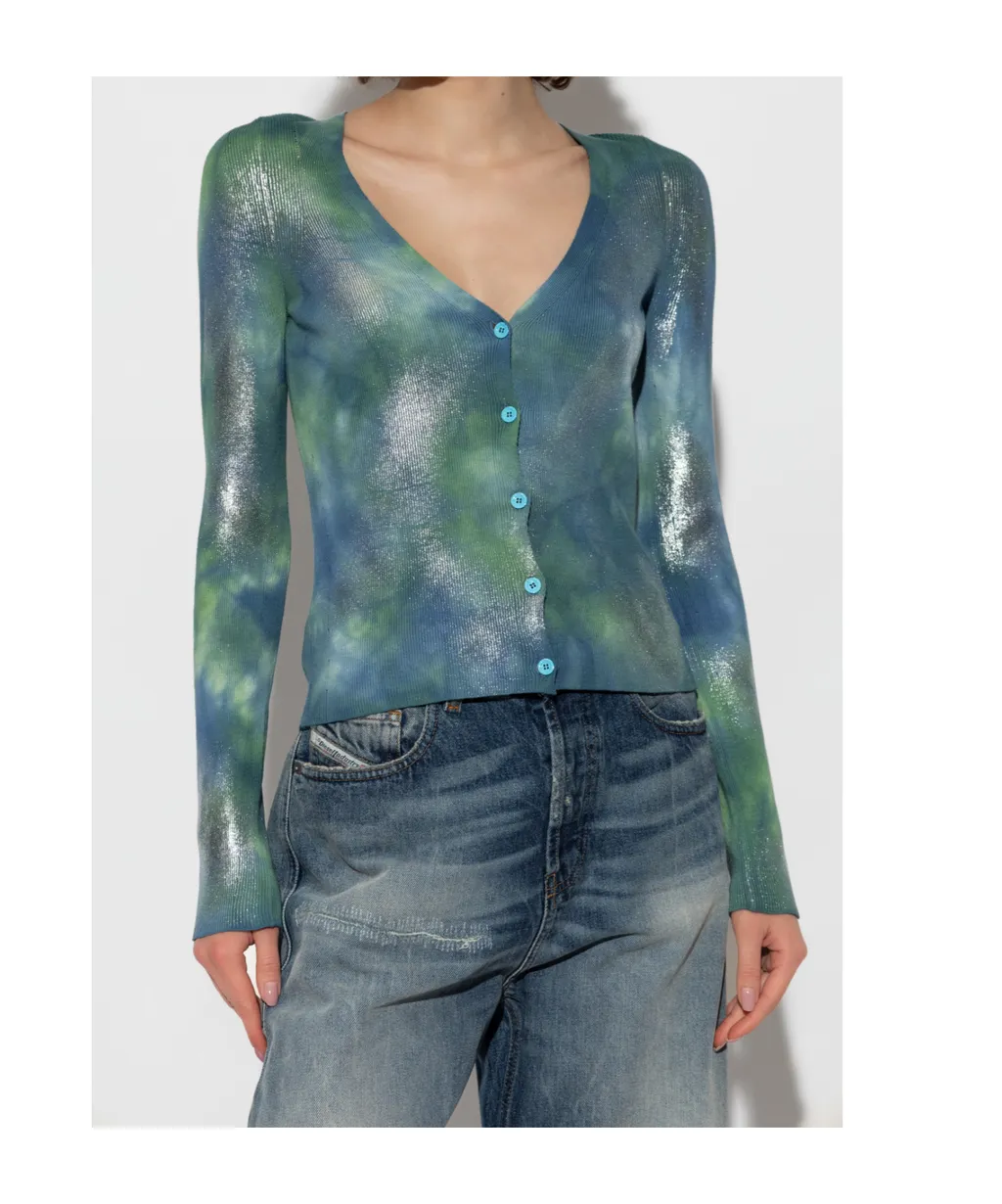 Tie-Dye V-Neck Cardigan