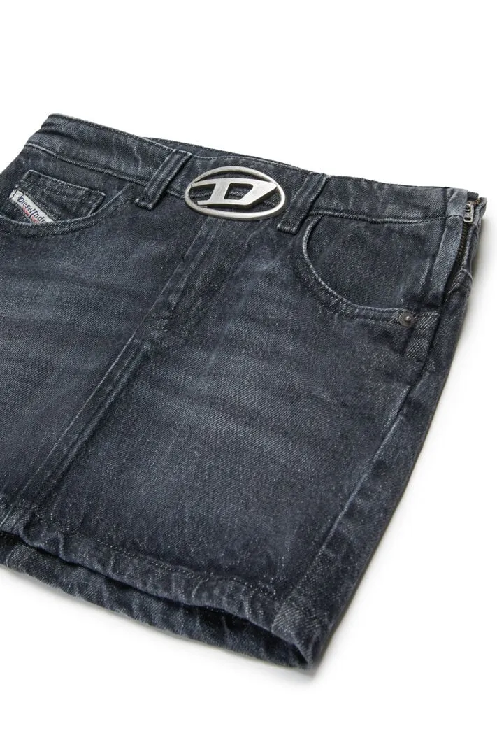 Oval-D Logo Denim Mini Skirt