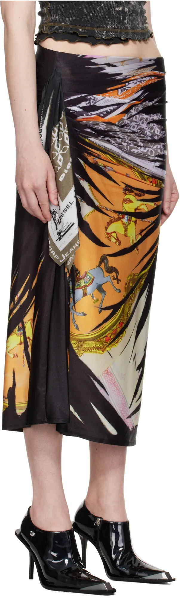 O-Pary Bandana Print Draped Skirt