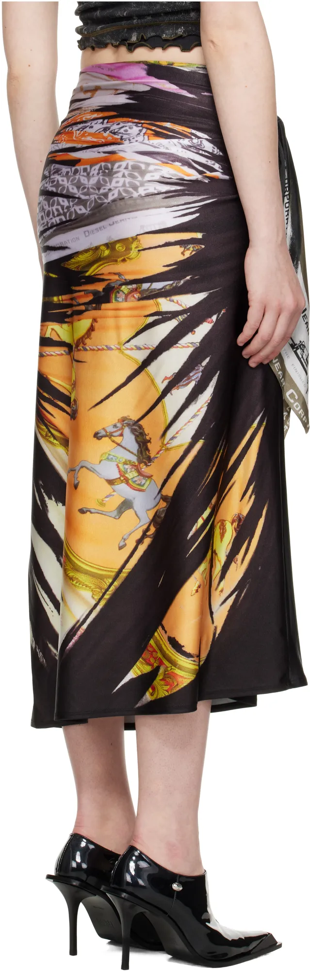 O-Pary Bandana Print Draped Skirt