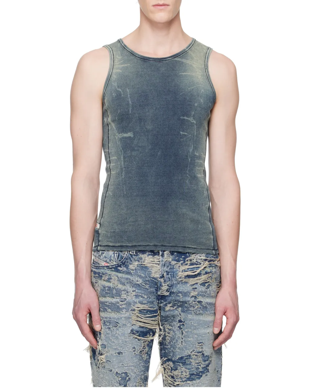 Sleeveless Ribbed-Knit Top