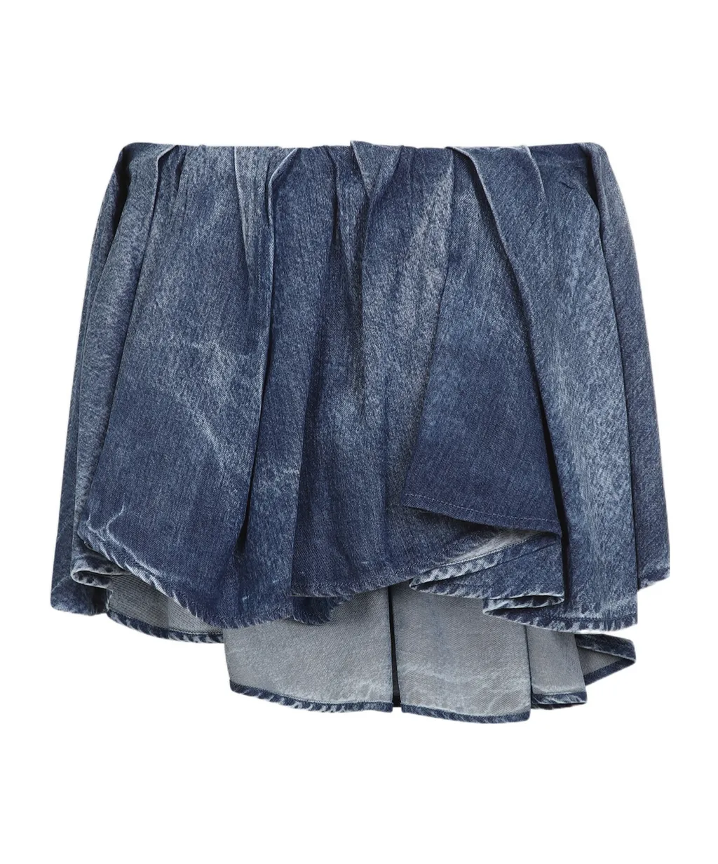 Asymmetric Denim Skirt