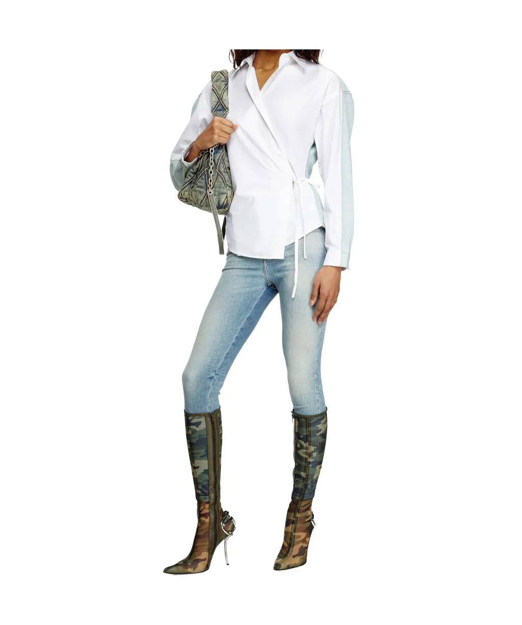 C-Delphi-Den Panelled Wrap Shirt