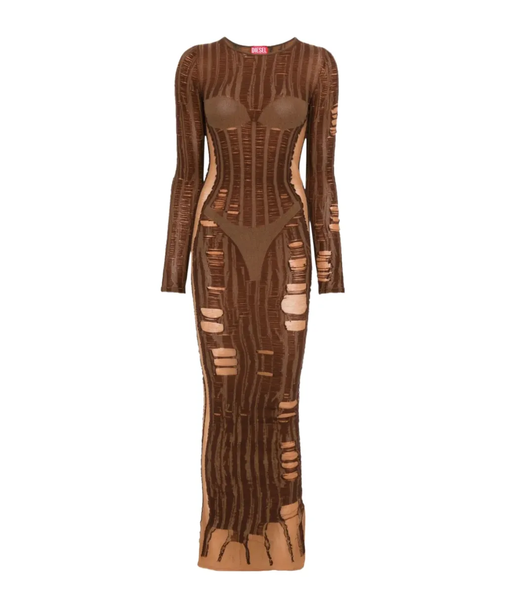 M-Calimera Semi-Sheer Panelled Maxi Dress