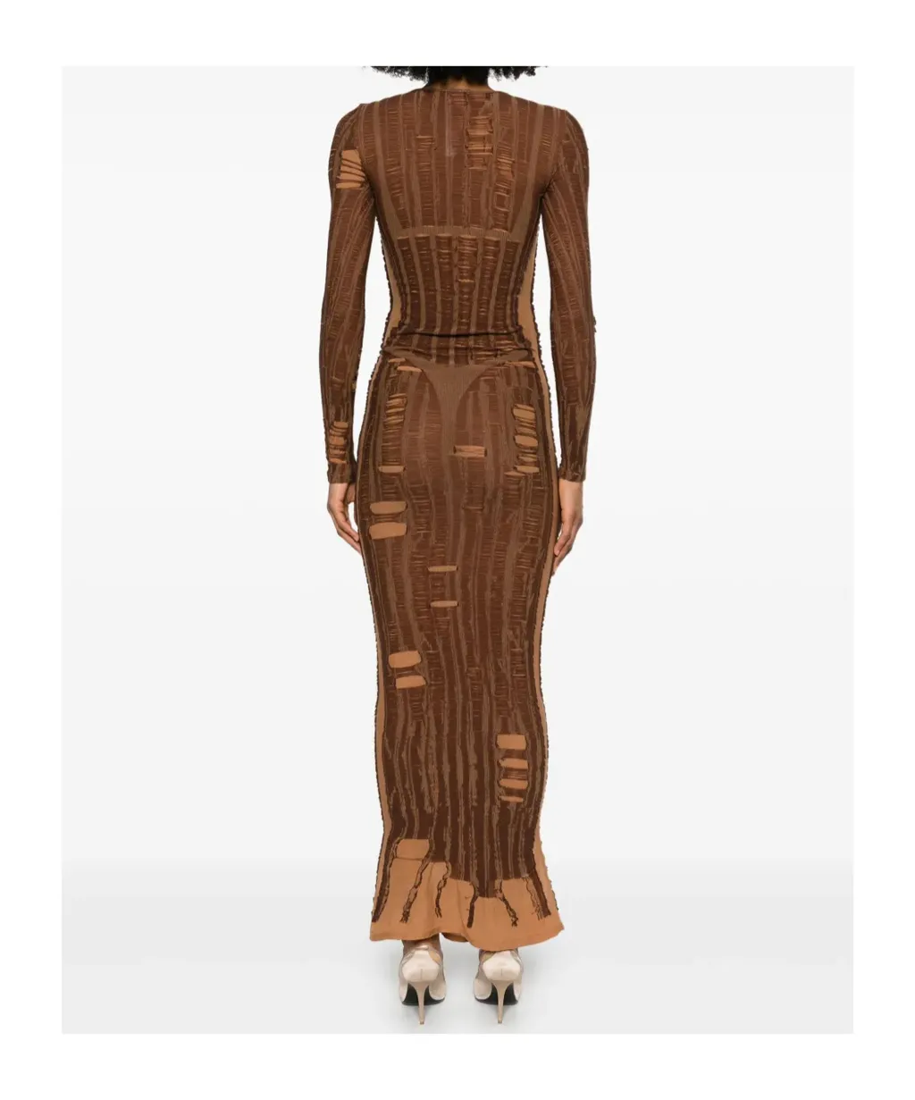 M-Calimera Semi-Sheer Panelled Maxi Dress