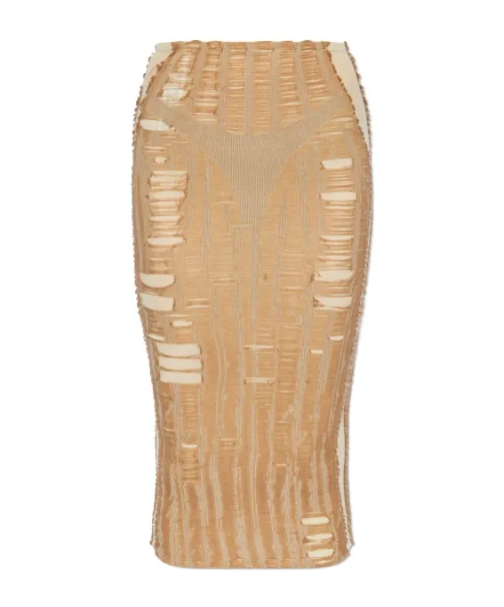 M-Calina Distressed Seamless Midi Skirt