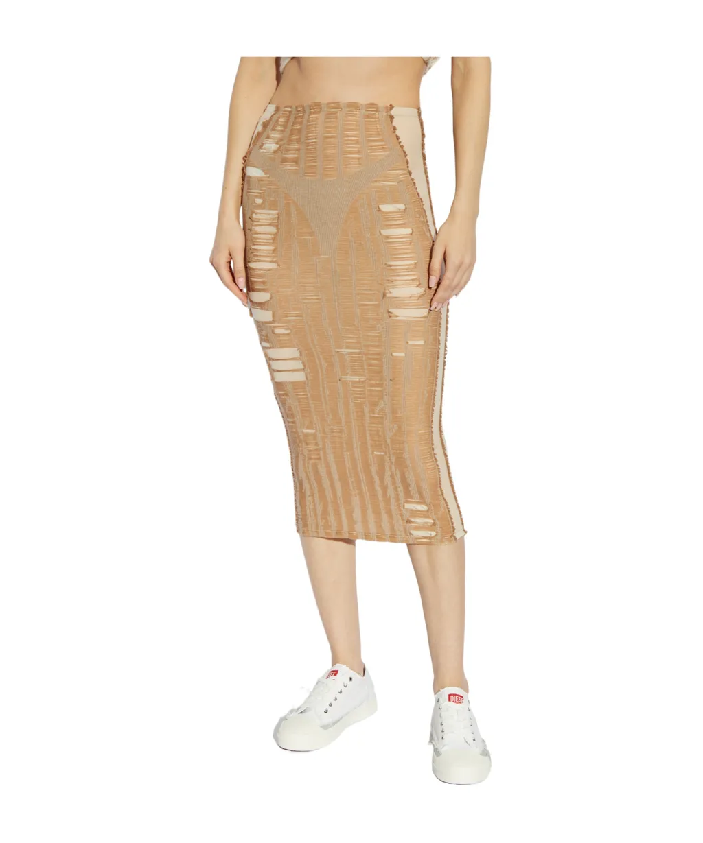 M-Calina Distressed Seamless Midi Skirt