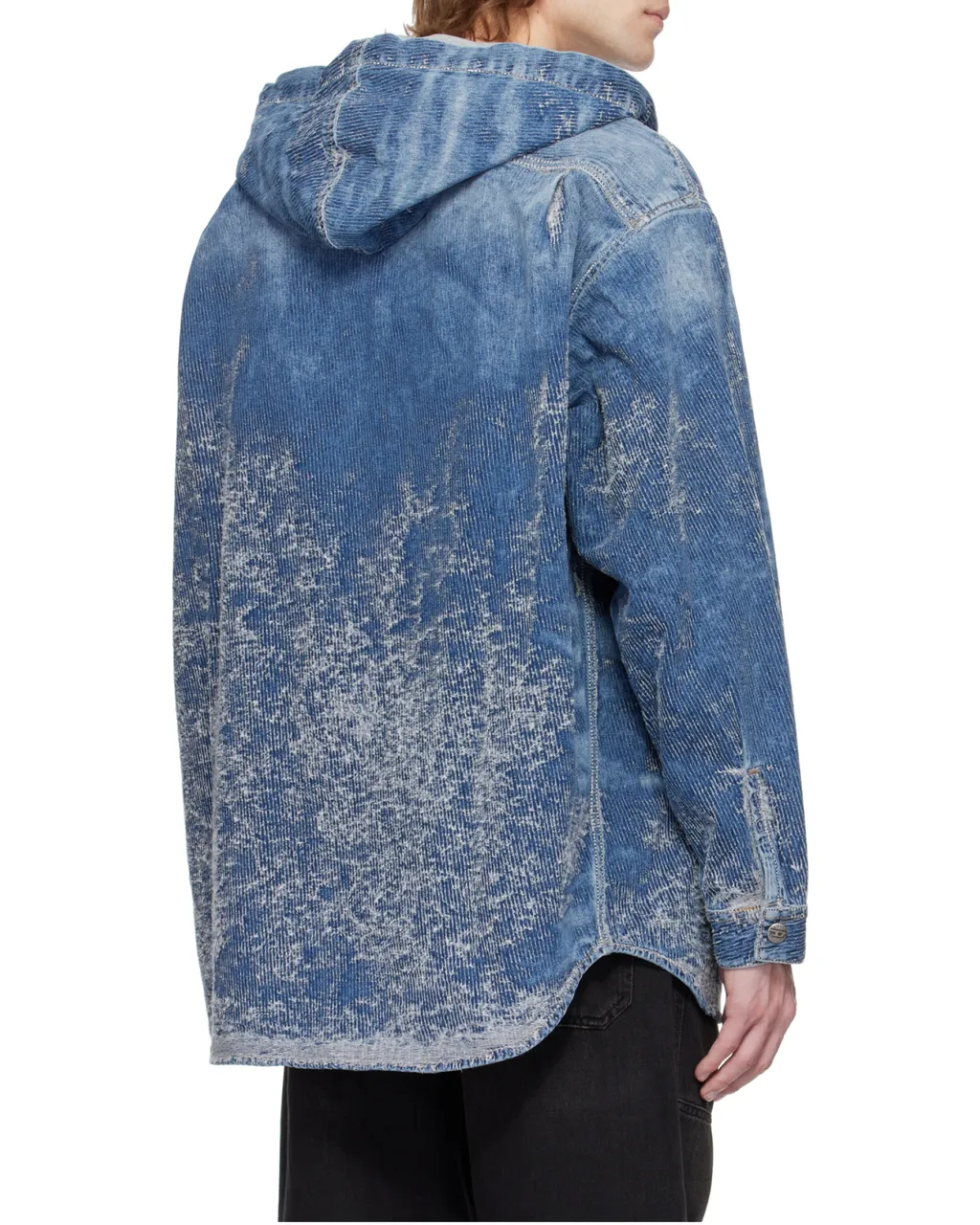 D-Dewny-Hood Distressed Denim Jacket