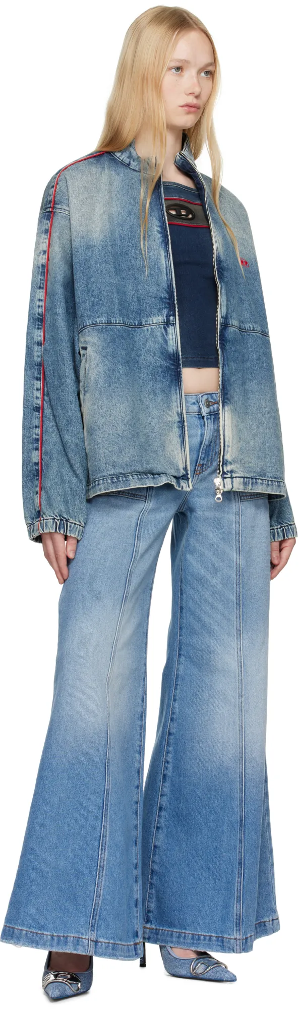 Logo Embroidered Denim Jacket