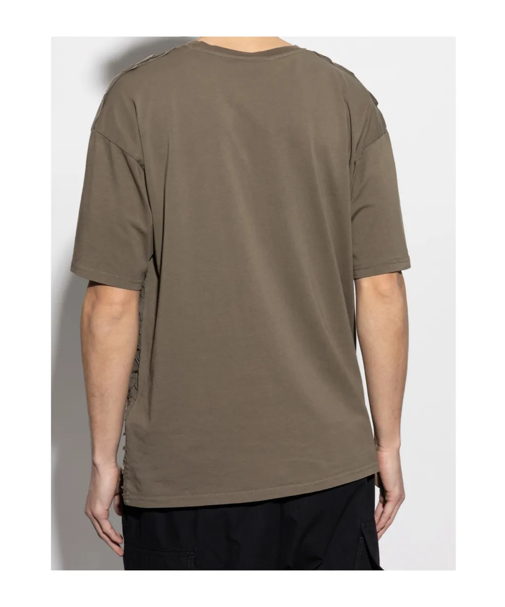 Ripped Crewneck Drop-Shoulder T-Shirt