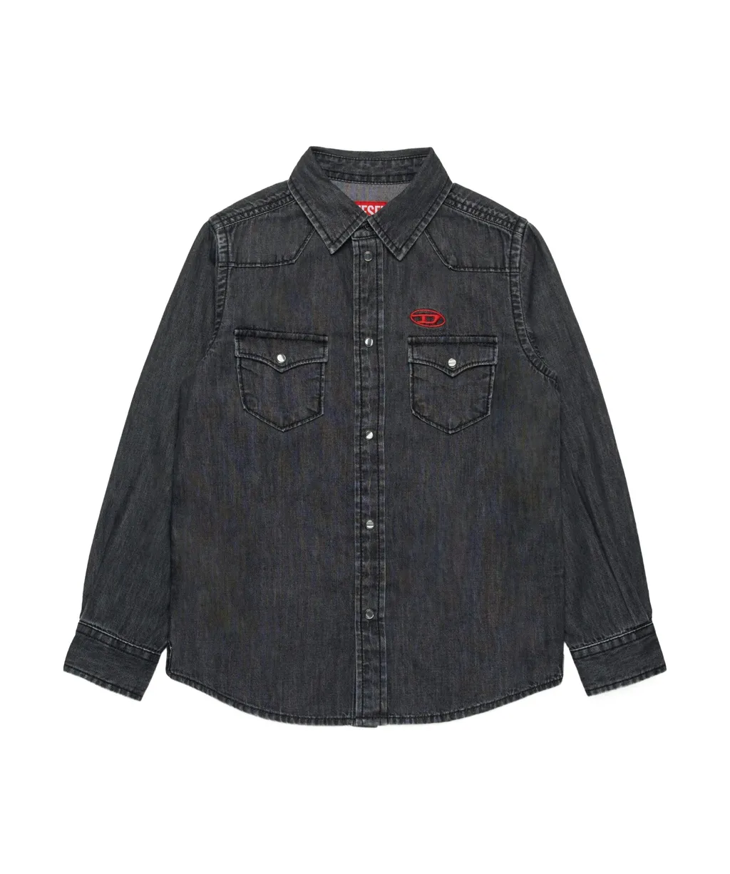 Oval-D Logo Embroidered Denim Shirt