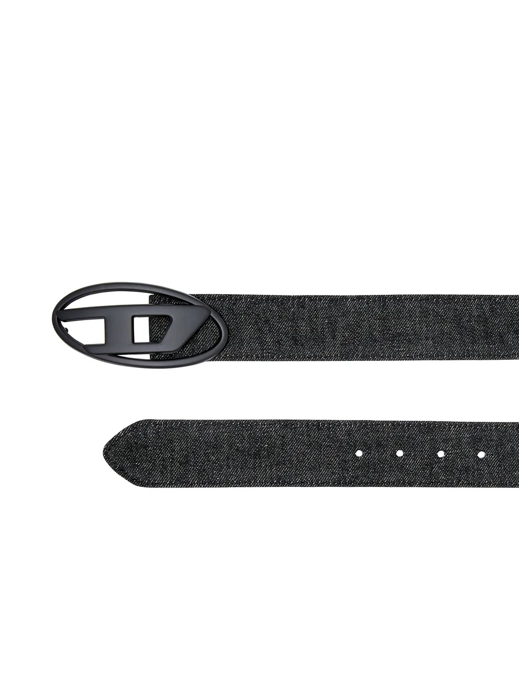 Logo Buckle Embellished Denim Belt