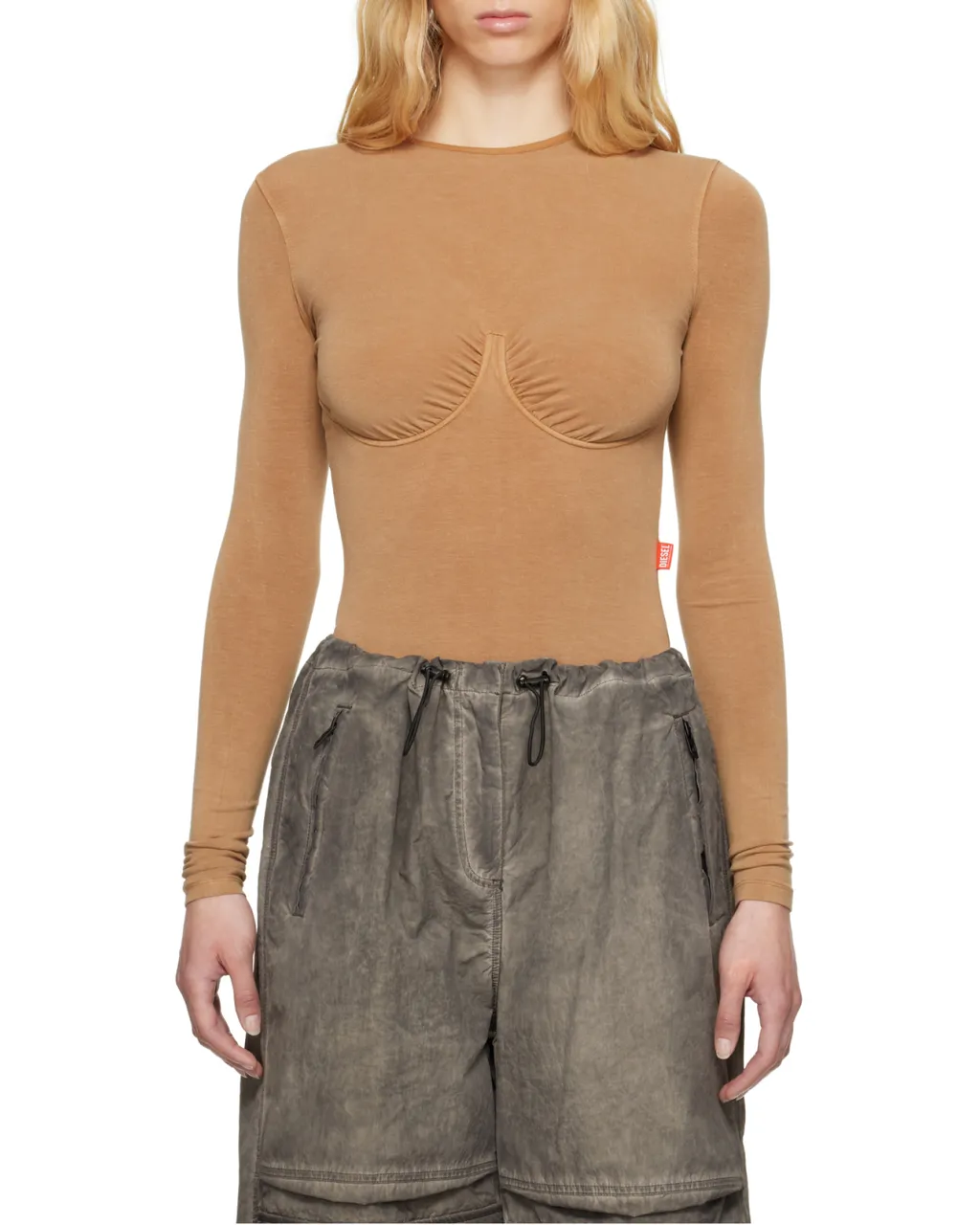 Ruched Long-Sleeved Top