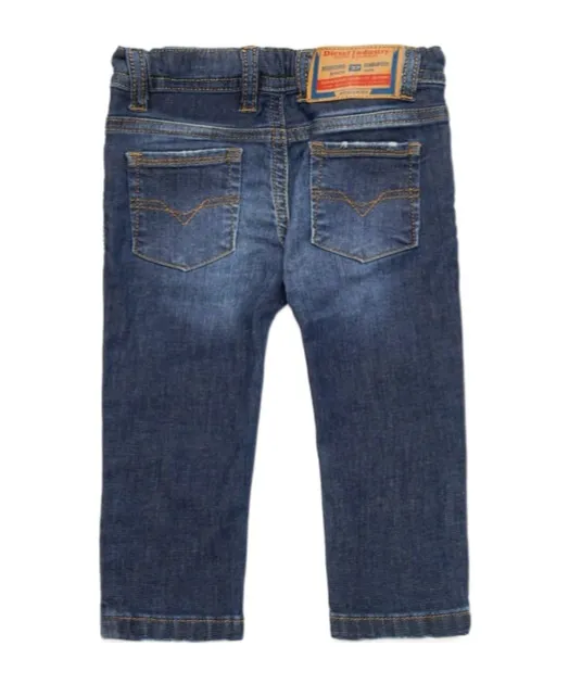 Distressed Straight-Leg Jeans