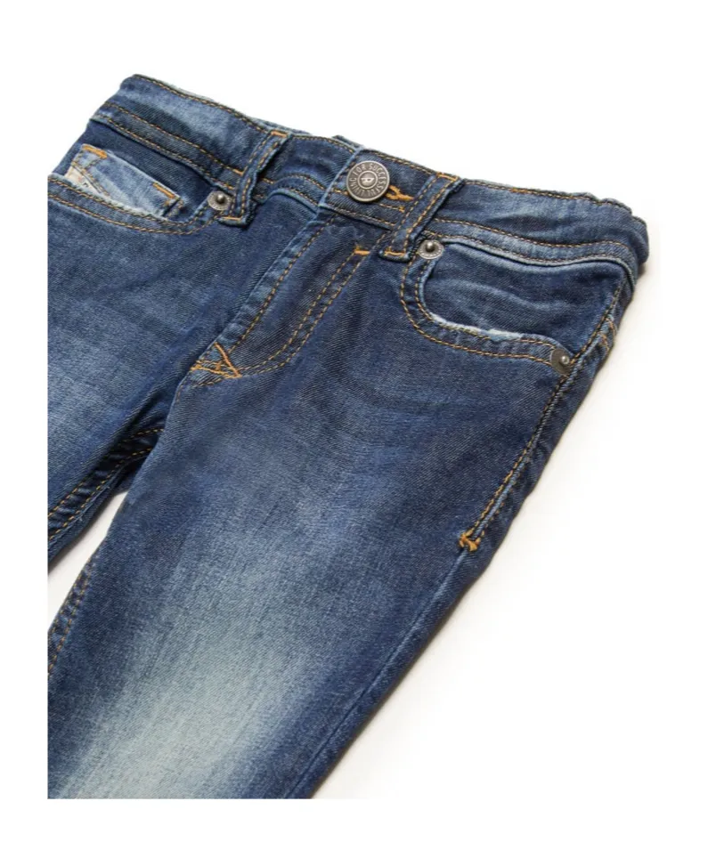 Distressed Straight-Leg Jeans