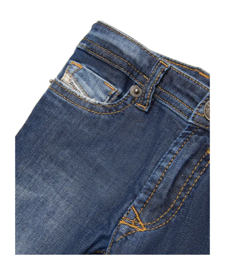 Distressed Straight-Leg Jeans