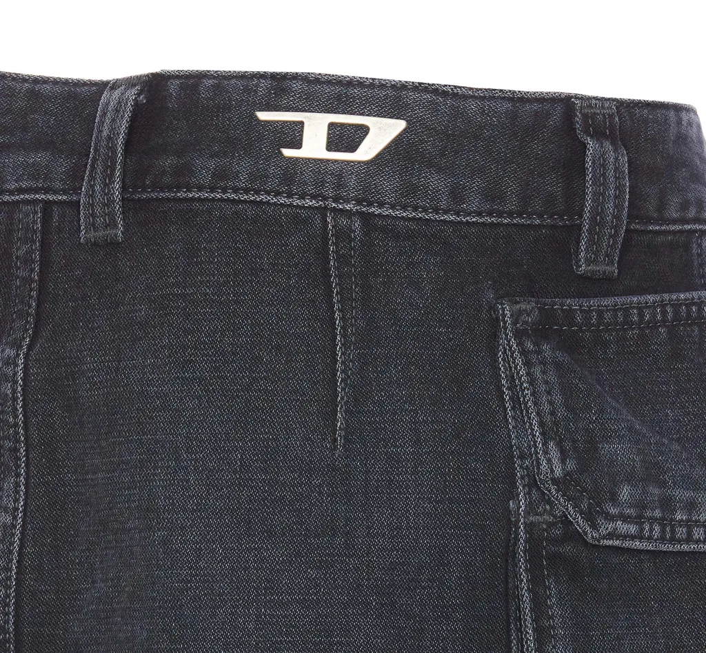 De-Ton Cargo Pocket Mini Denim Skirt