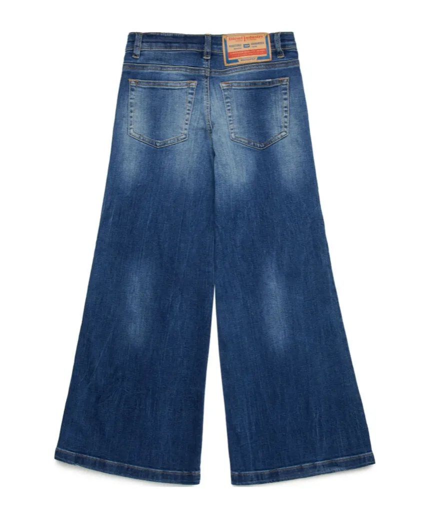 Distressed Wide-Leg Jeans
