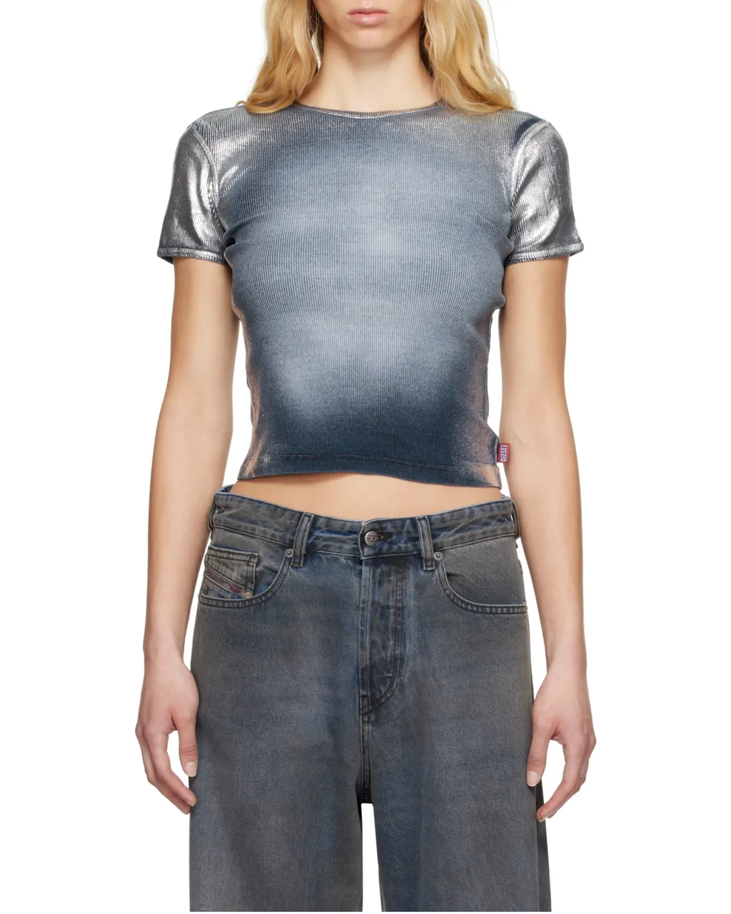 T-Ele-Long-Q1 Faded Metallic T-Shirt