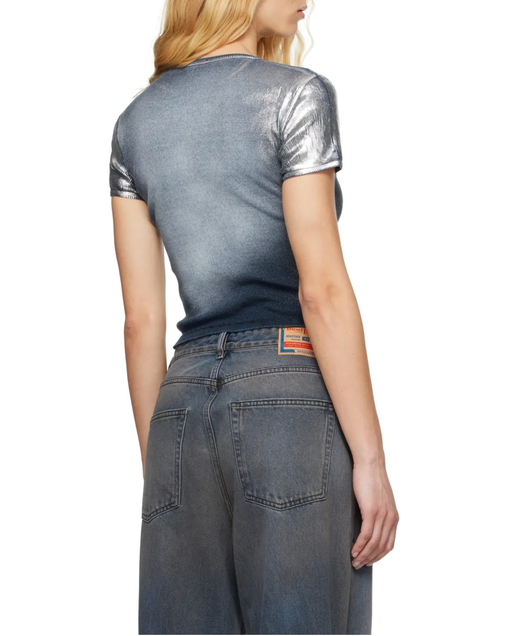 T-Ele-Long-Q1 Faded Metallic T-Shirt