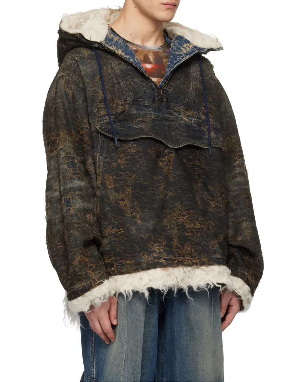D-Arak-Fsf Hooded Coated Jacquard Jacket