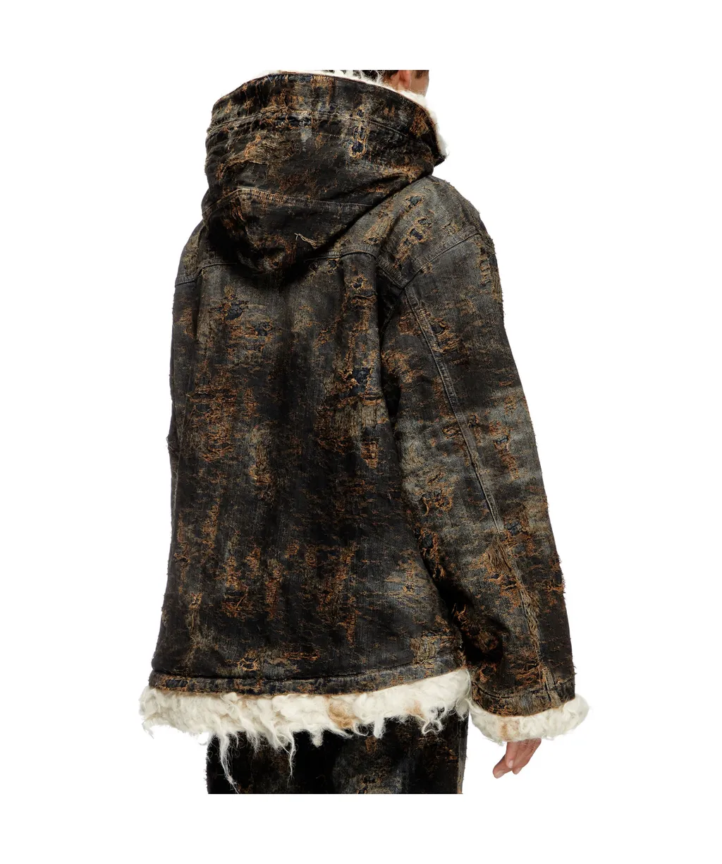 D-Arak-Fsf Hooded Coated Jacquard Jacket