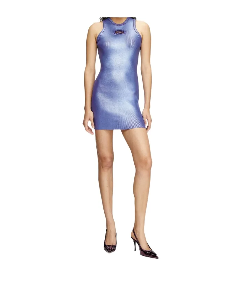 M-Caddix-M Metallic Ribbed Knit Mini Dress