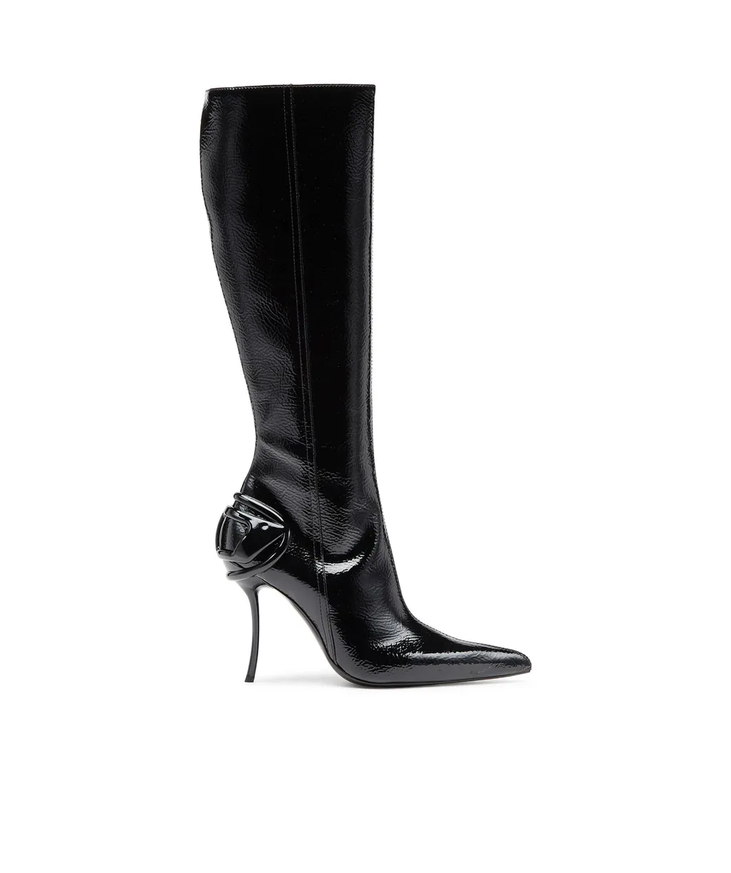 D-Ten&Half-Glossy Knee-High Boots