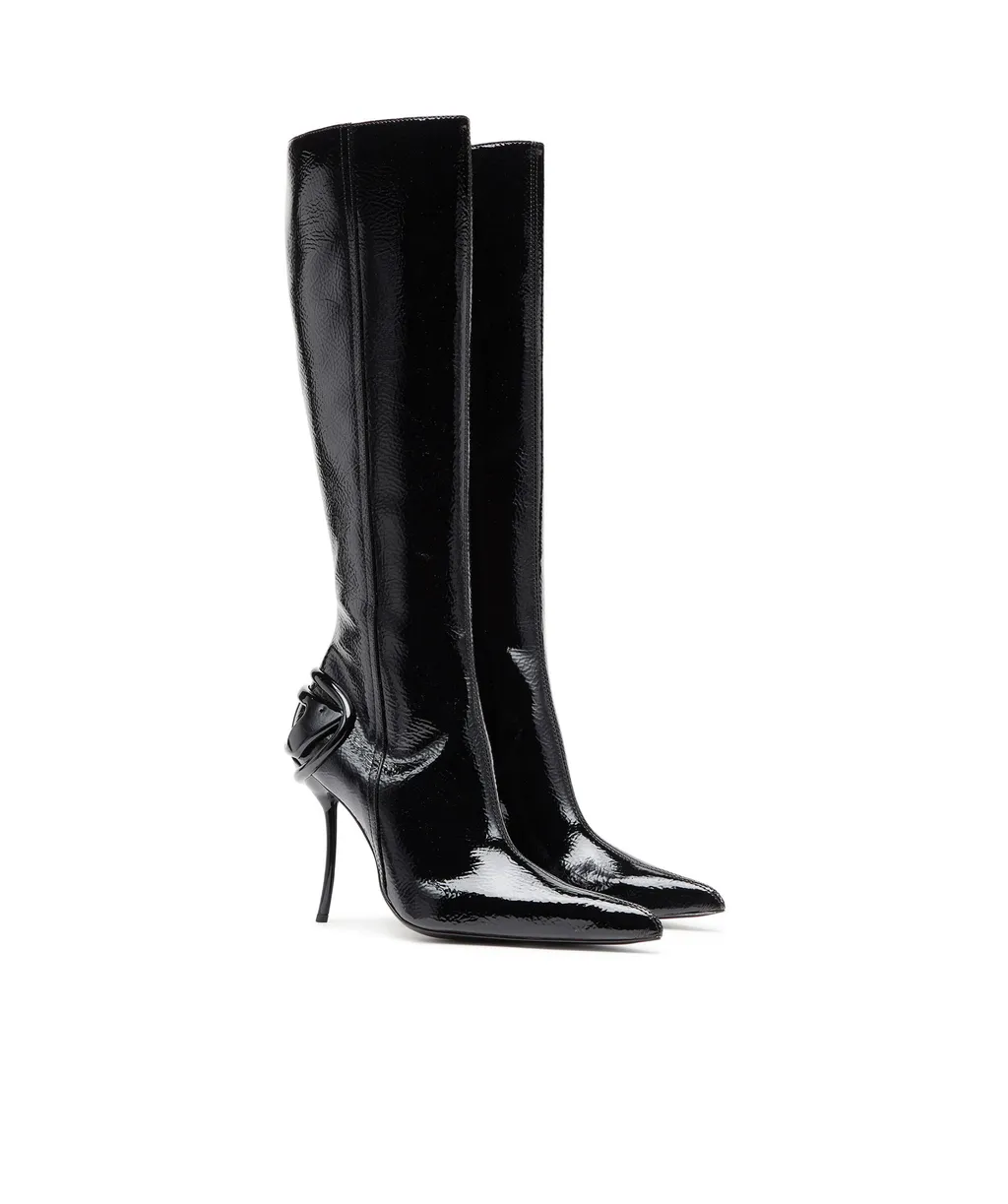 D-Ten&Half-Glossy Knee-High Boots