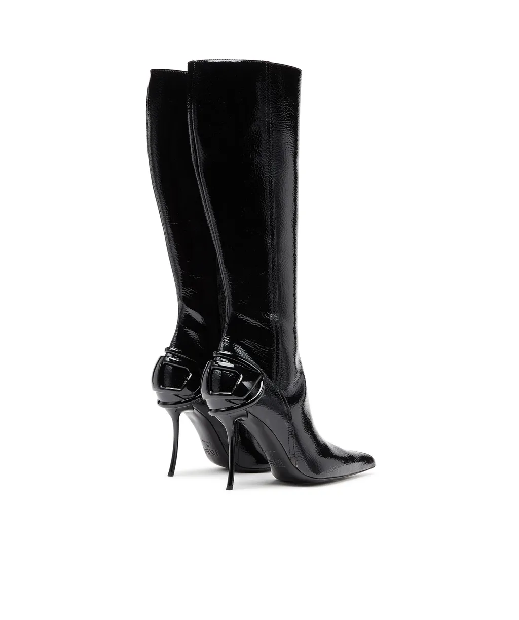 D-Ten&Half-Glossy Knee-High Boots
