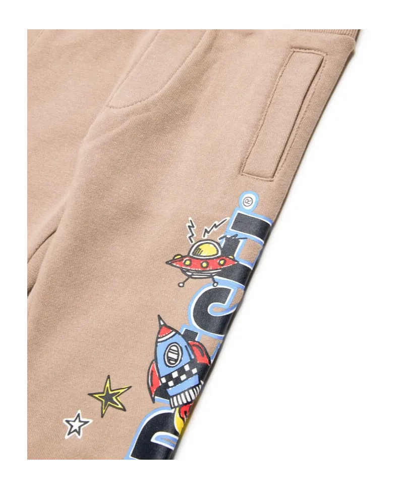 Graphic Printed Fleece Jogger Trousers