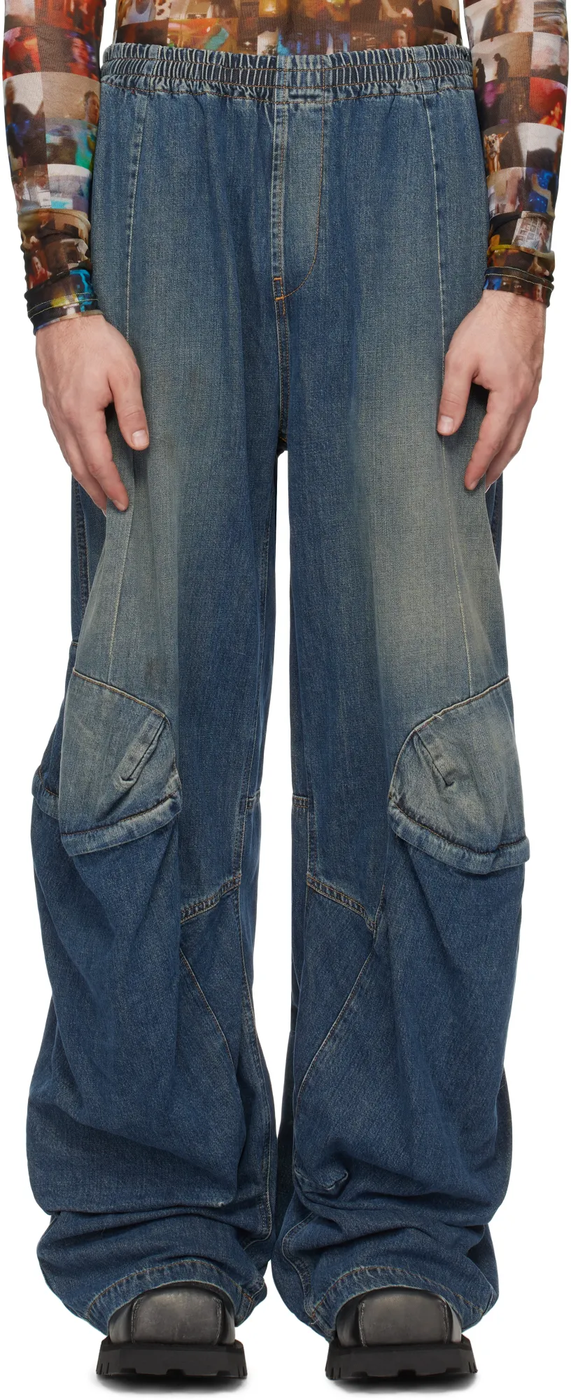 D-Para Elasticated Waistband Jeans