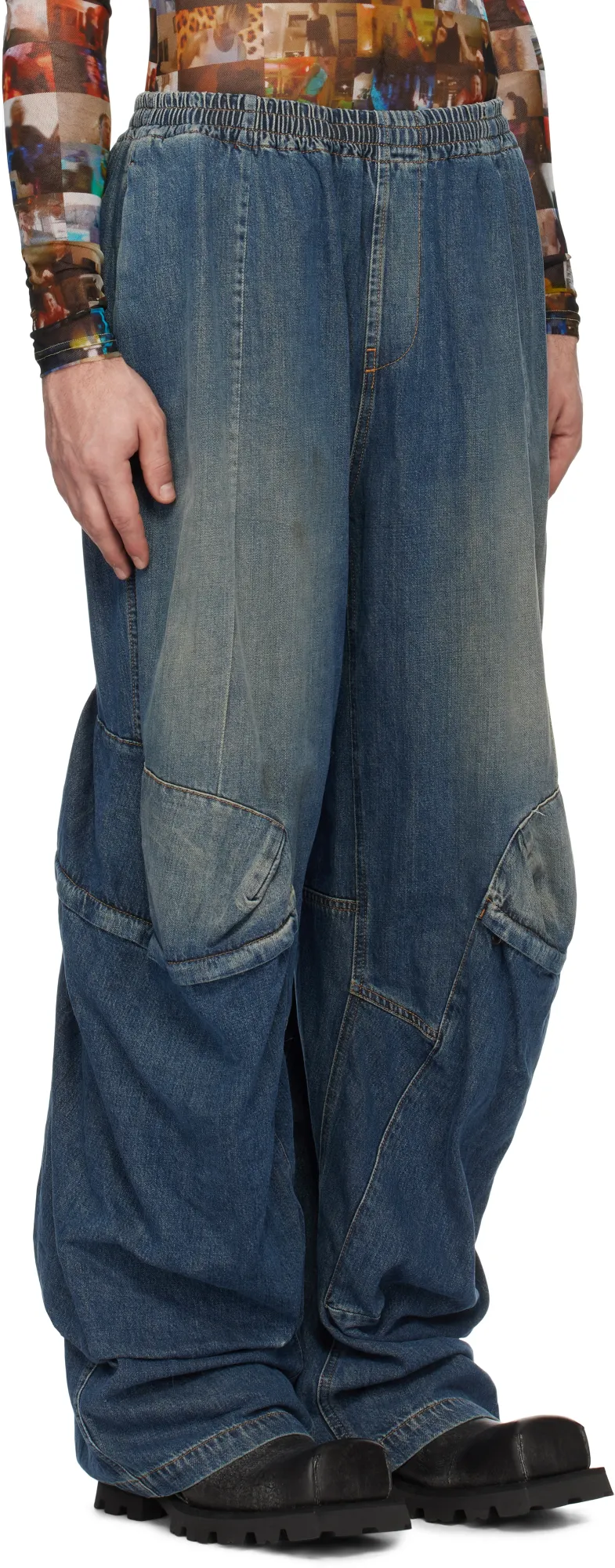D-Para Elasticated Waistband Jeans