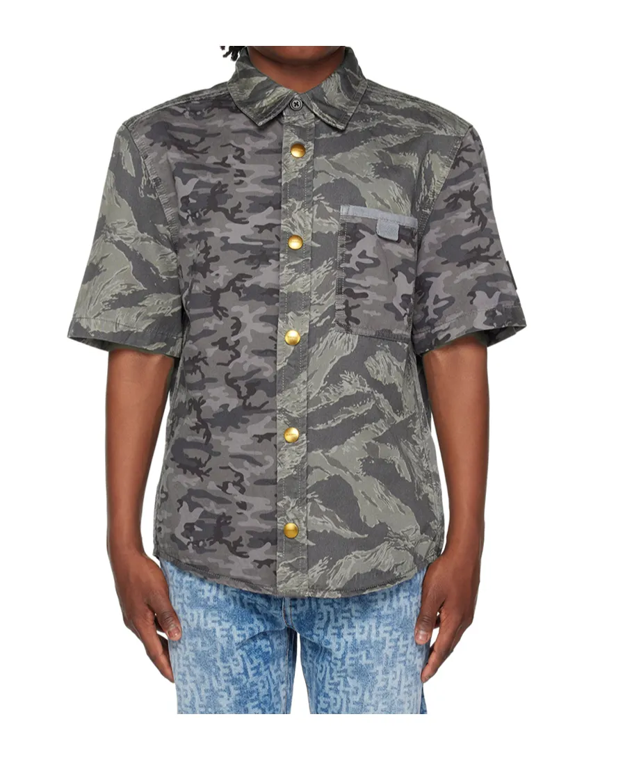 Camouflage-Print Short-Sleeved Shirt