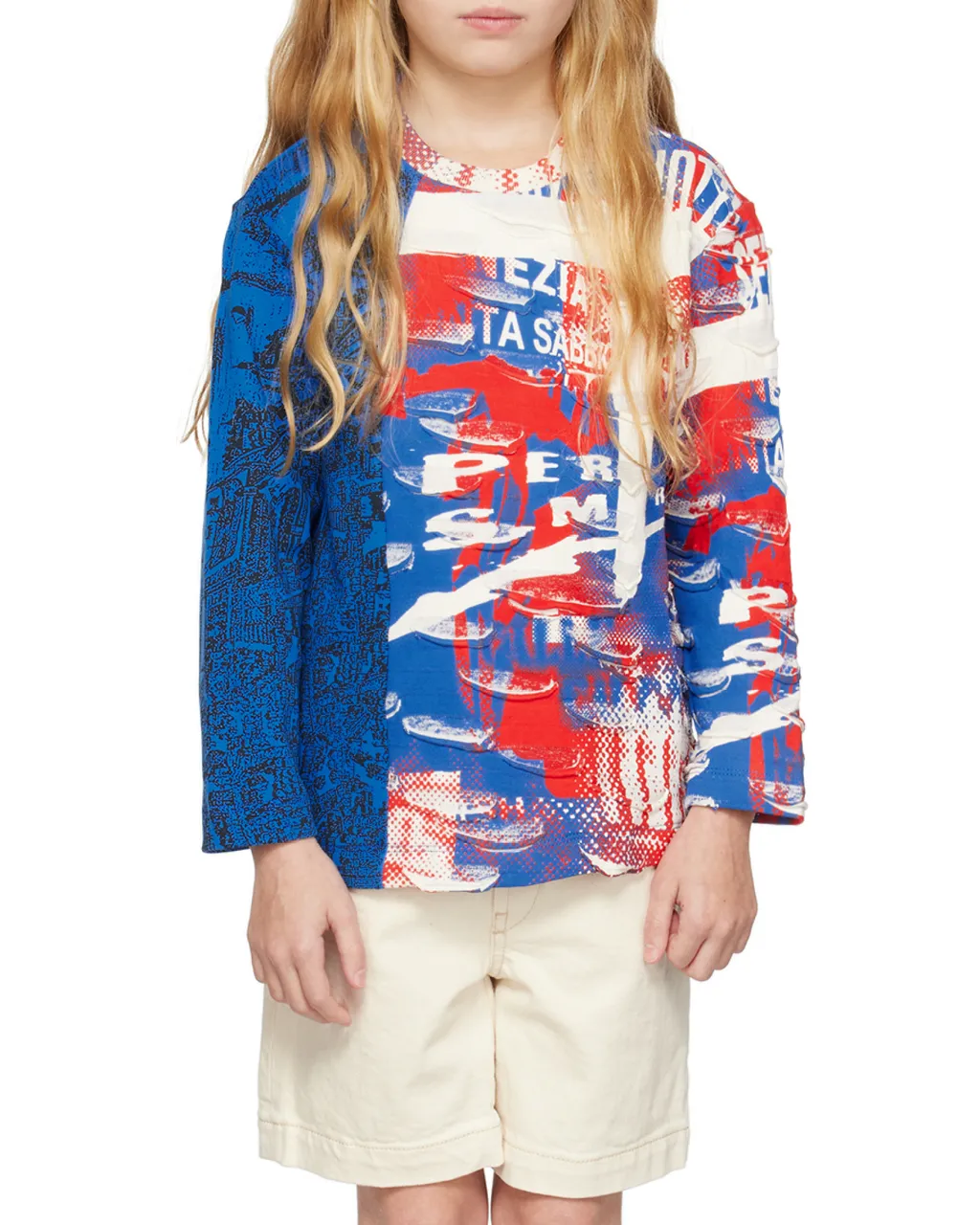 Graphic-Printed Long-Sleeved Top