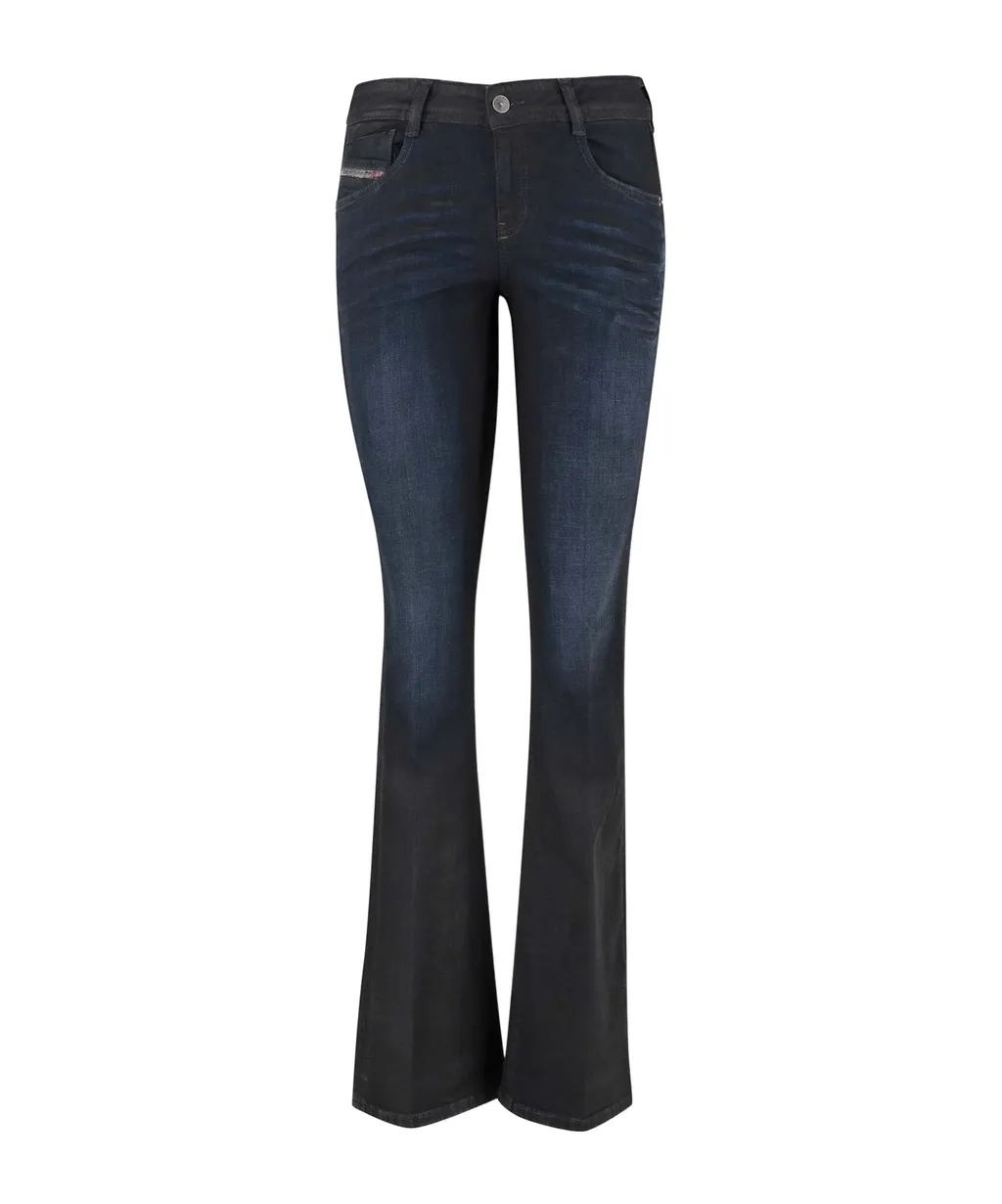 Logo Plaque Demin Flared Jeans