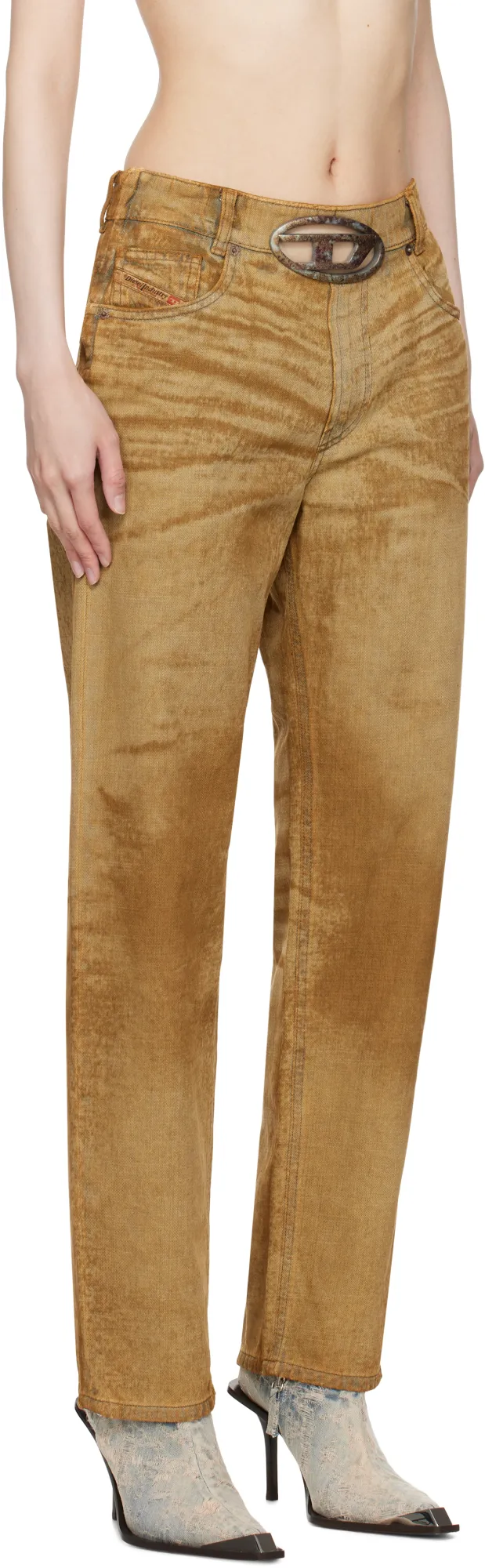 Logo Plaque Straight Leg Jeans