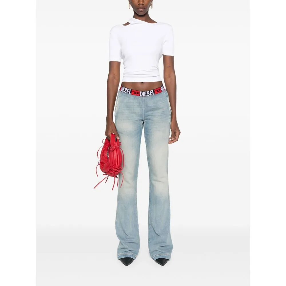 Logo-Waistband Bootcut Jeans