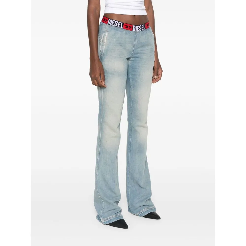 Logo-Waistband Bootcut Jeans