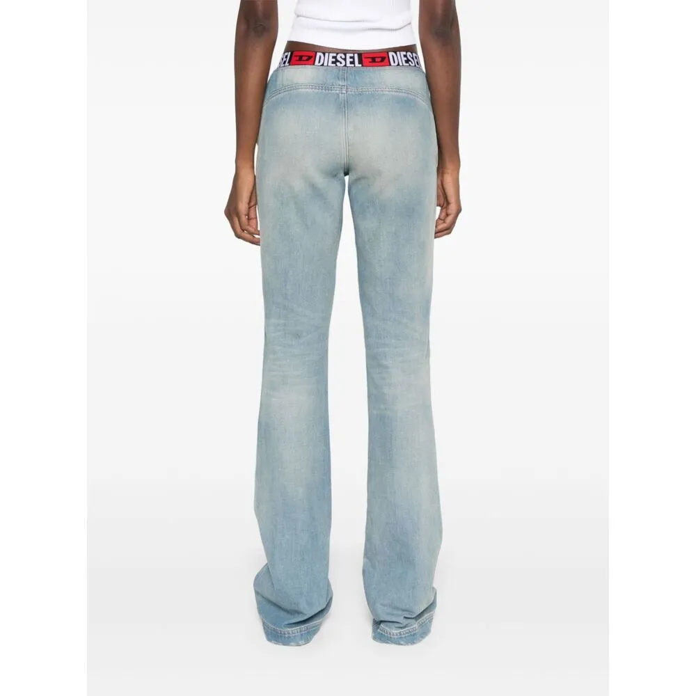 Logo-Waistband Bootcut Jeans