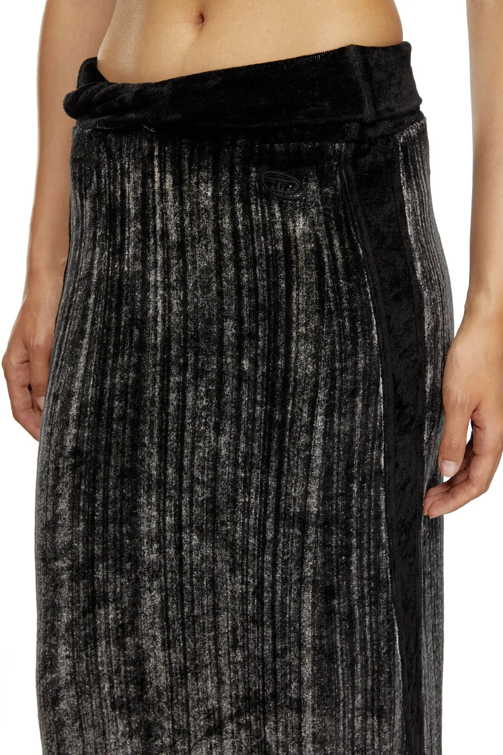 High-Waisted Faded-Effect Pencil Skirt