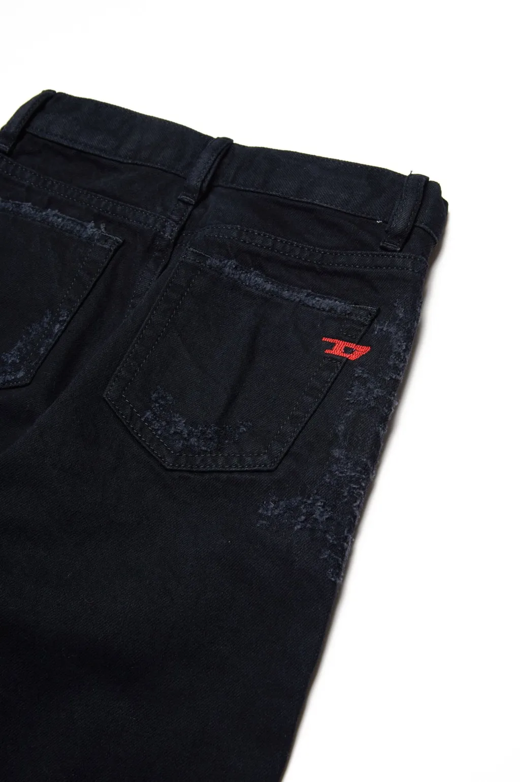 Distressed Straight-Leg Jeans