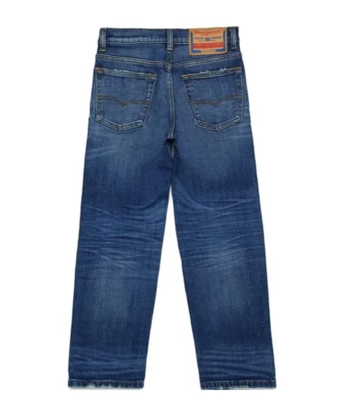Mid-Rise Distressed Slim-Fit Jeans