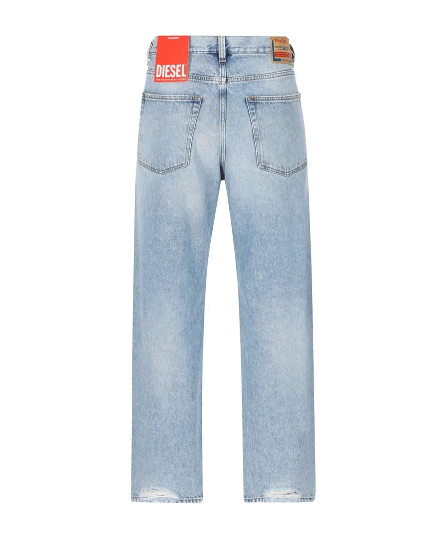 Straight-Leg Distressed Jeans