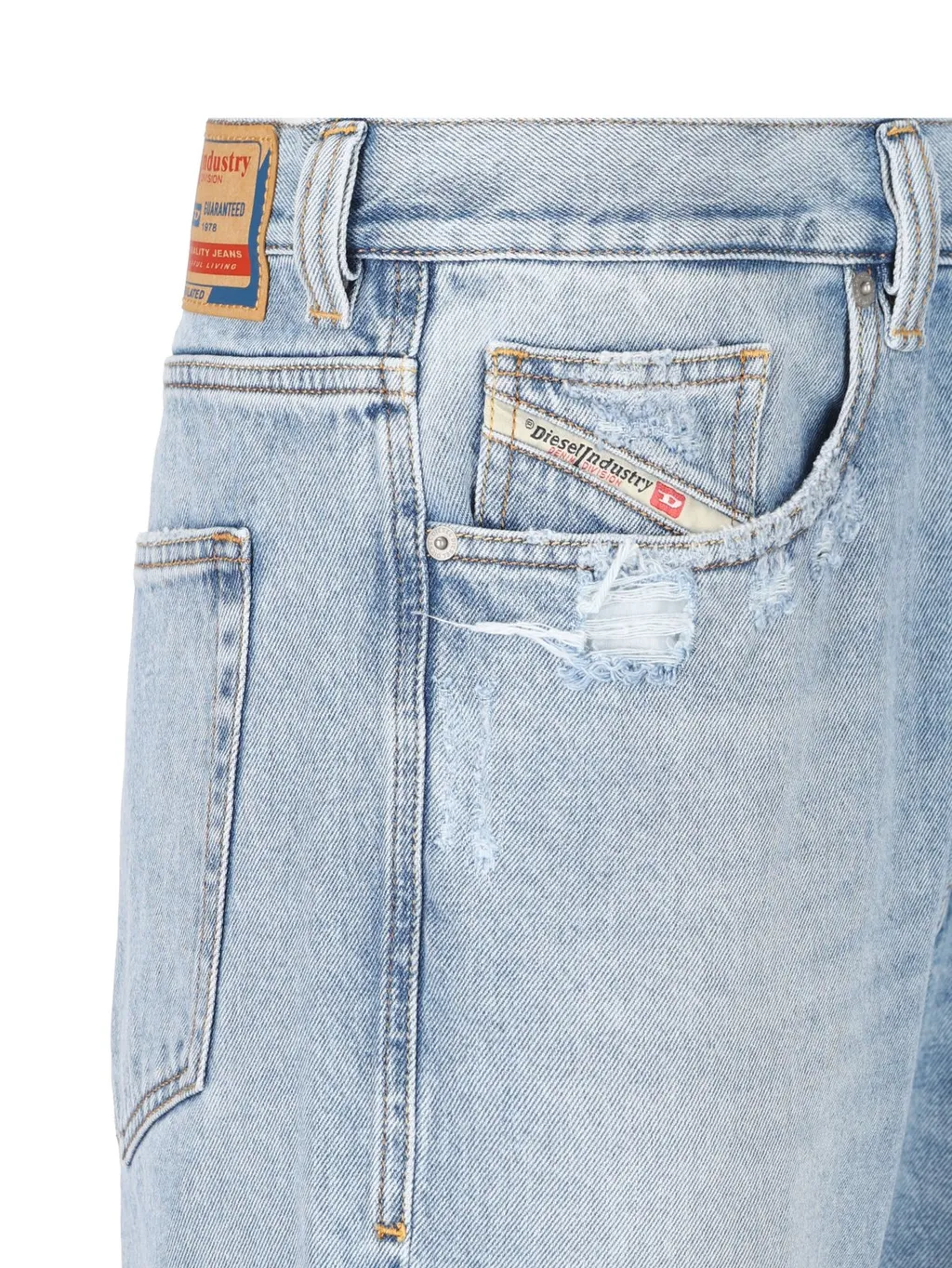 Straight-Leg Distressed Jeans