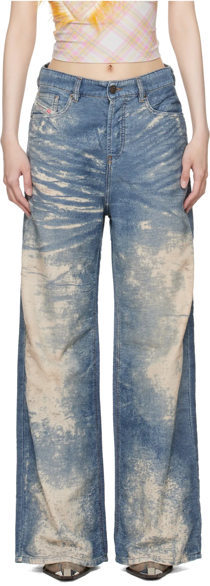 1996 D-Sire-Fsf Wide Leg Distressed Jeans
