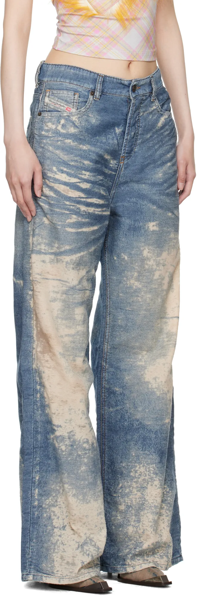1996 D-Sire-Fsf Wide Leg Distressed Jeans