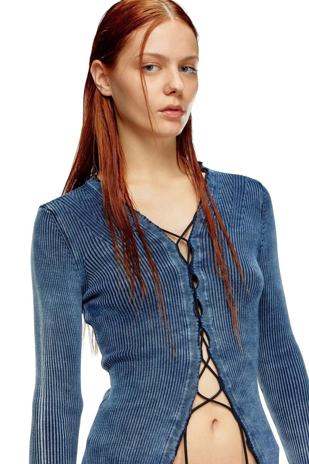 M-Acerata Ribbed-Knit Cardigan