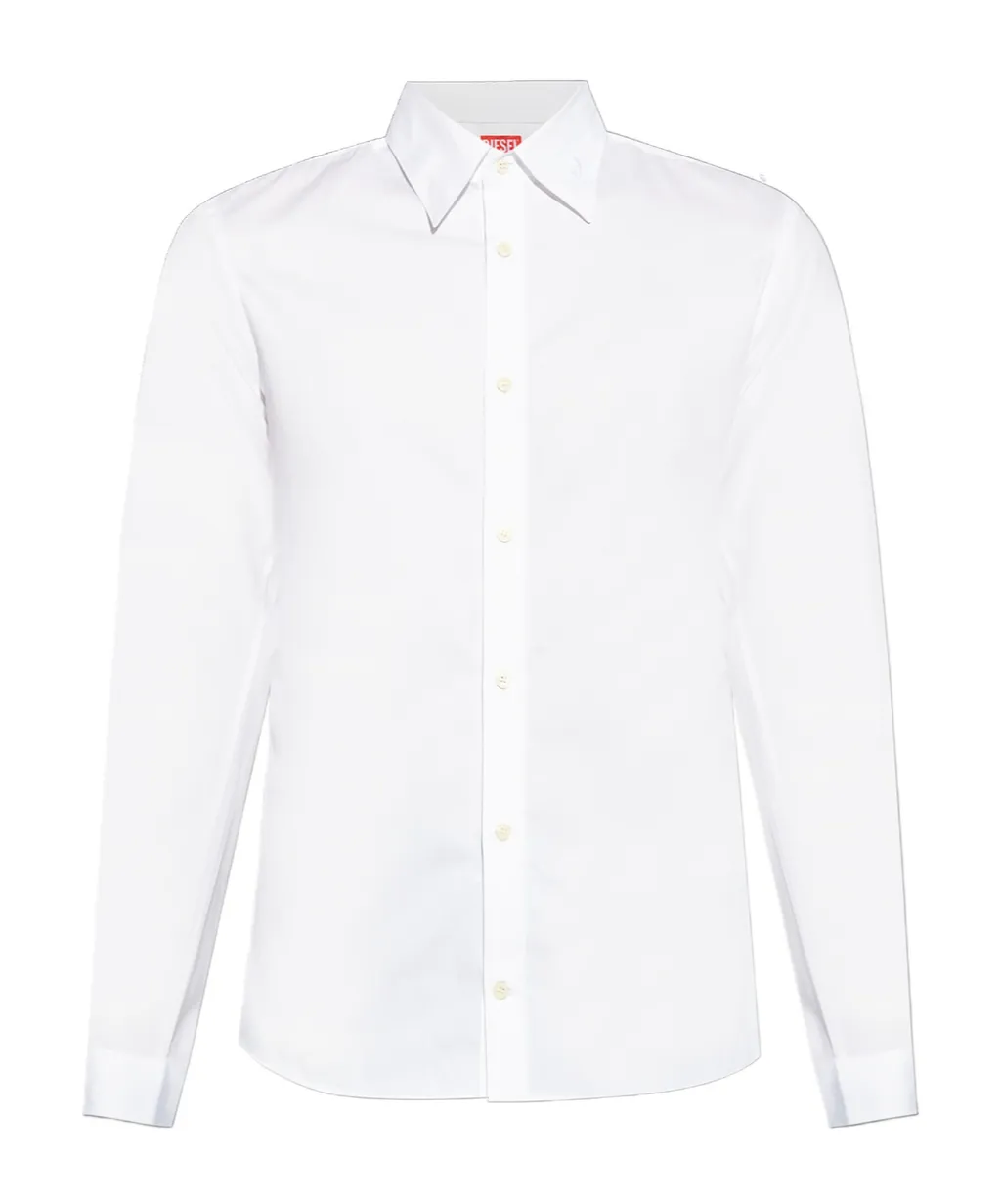 Logo Embroidered Long-Sleeved Shirt