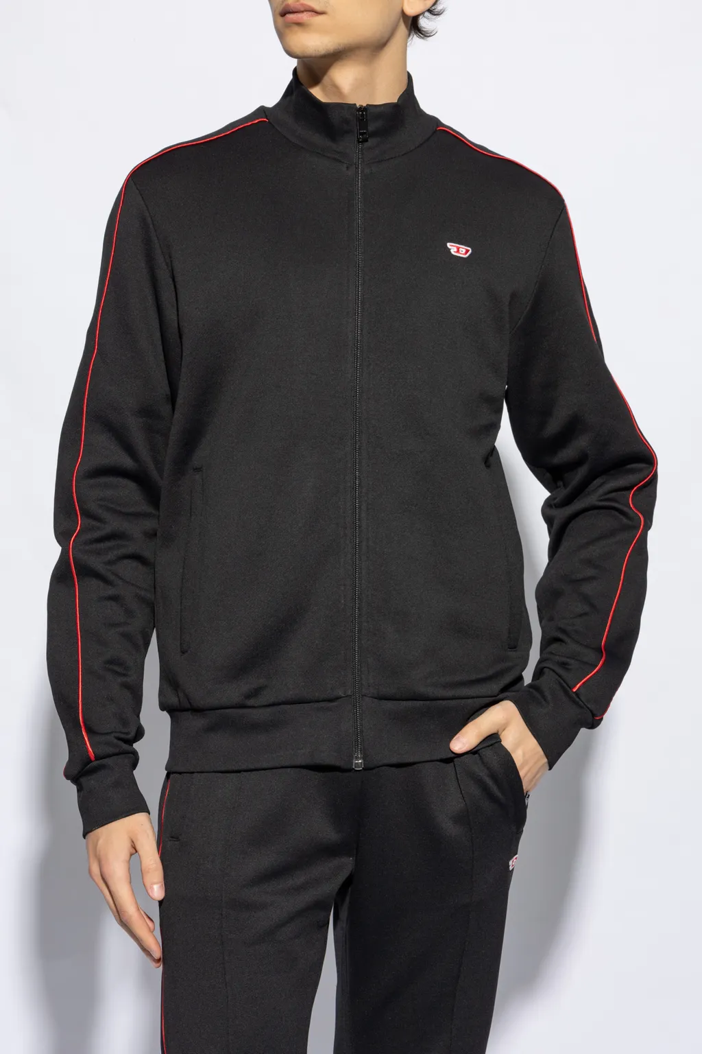 Logo-Embroidered Zip-Up Cardigan